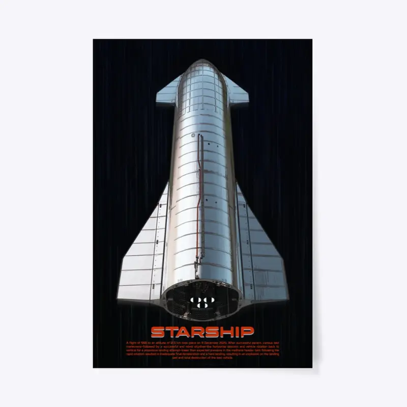 Starship SN8 Tribute Poster